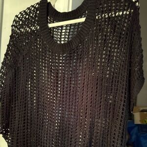 NWOT Elegant Black Open Weave Sweater